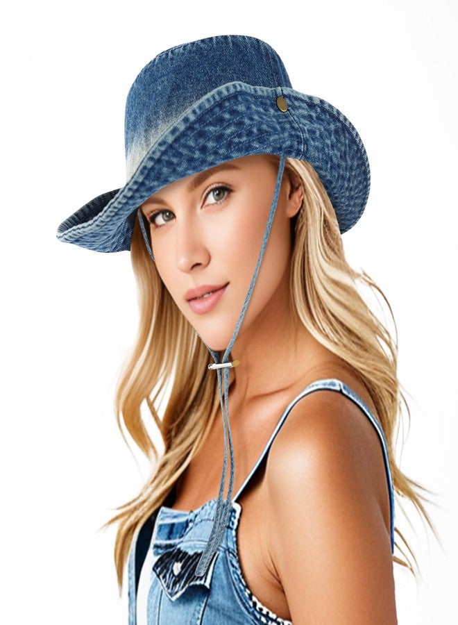 DOCILA Denim Bucket Hat Women Washed Blue Jean Fisherman Hats Foldable Floppy Sun Cap, Denim Outfits Accessories - Image 1