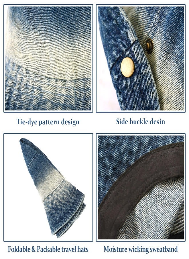 DOCILA Denim Bucket Hat Women Washed Blue Jean Fisherman Hats Foldable Floppy Sun Cap, Denim Outfits Accessories - Image 5