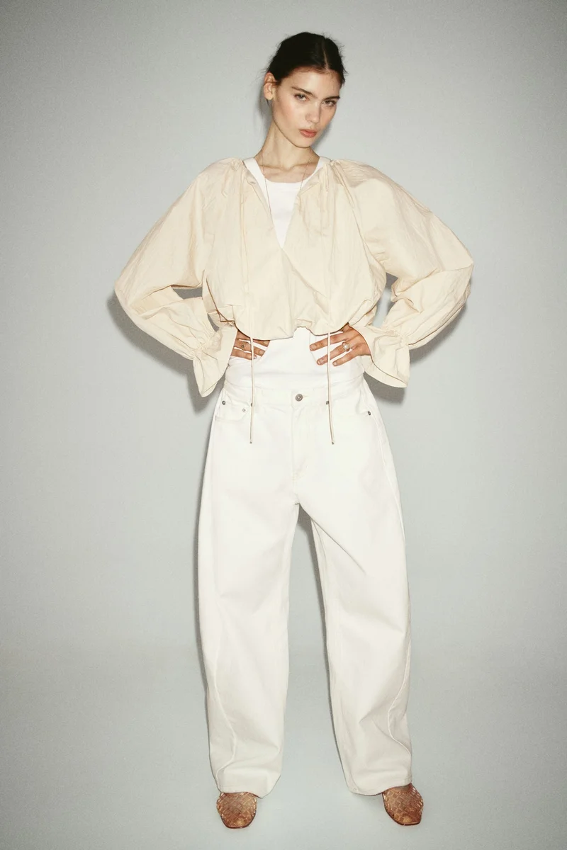 H&M Crinkled balloon blouse