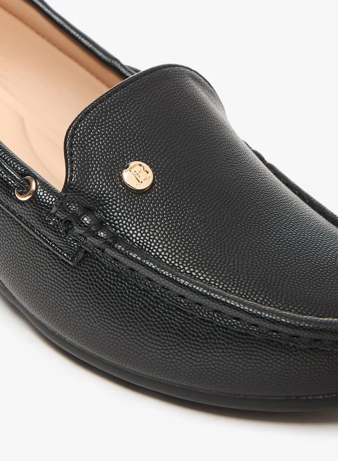 Flora Bella By Shoexpress Solid Slip-On Loafers with Wedge Heels