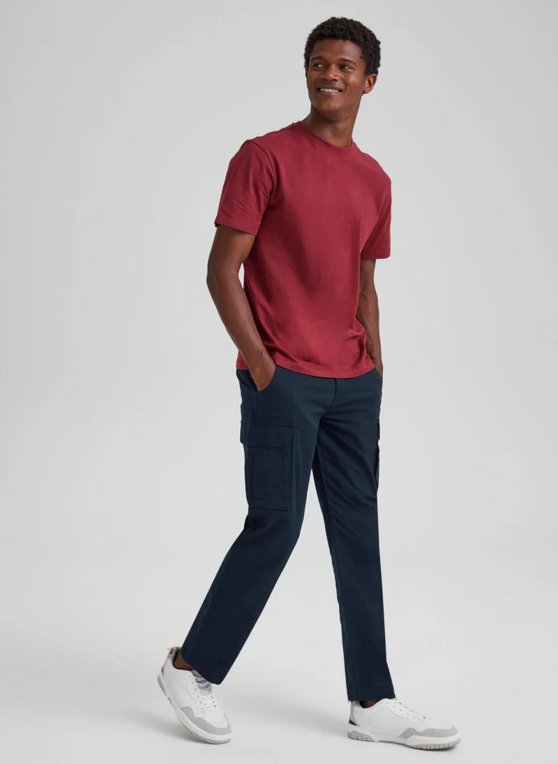 Matalan Navy Essential Cargo Trousers