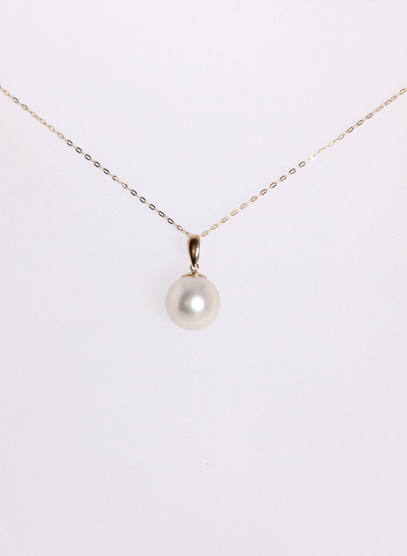 MIKURA Pendant Chain, South Sea Pearls, B Quality, White Color, 13.0-12.0MM, 18KY  - Image 1
