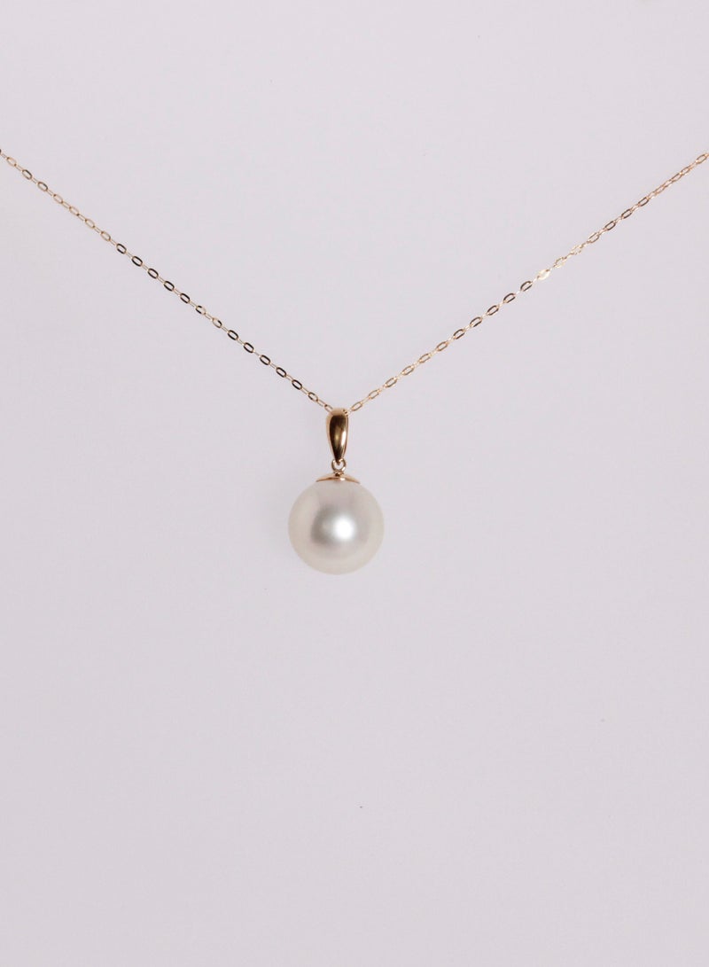 MIKURA Pendant Chain, South Sea Pearls, B Quality, White Color, 13.0-12.0MM, 18KY  - Image 2