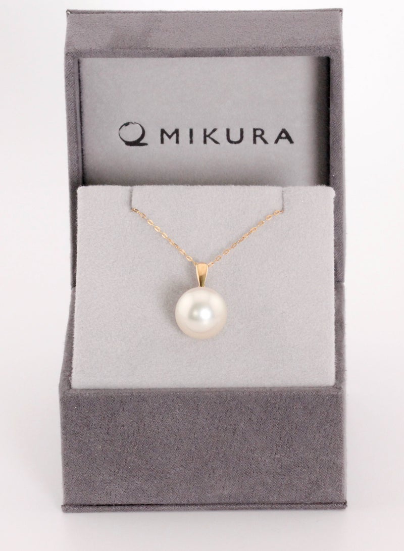 MIKURA Pendant Chain, South Sea Pearls, B Quality, White Color, 13.0-12.0MM, 18KY  - Image 3