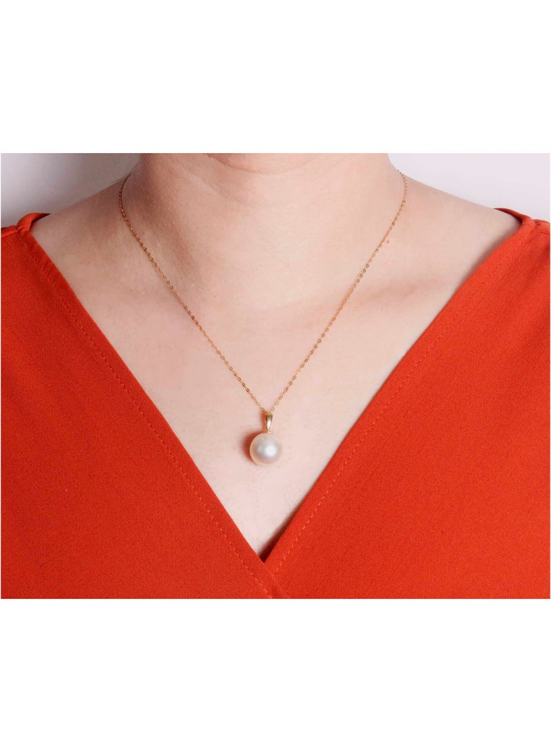MIKURA Pendant Chain, South Sea Pearls, B Quality, White Color, 13.0-12.0MM, 18KY  - Image 4