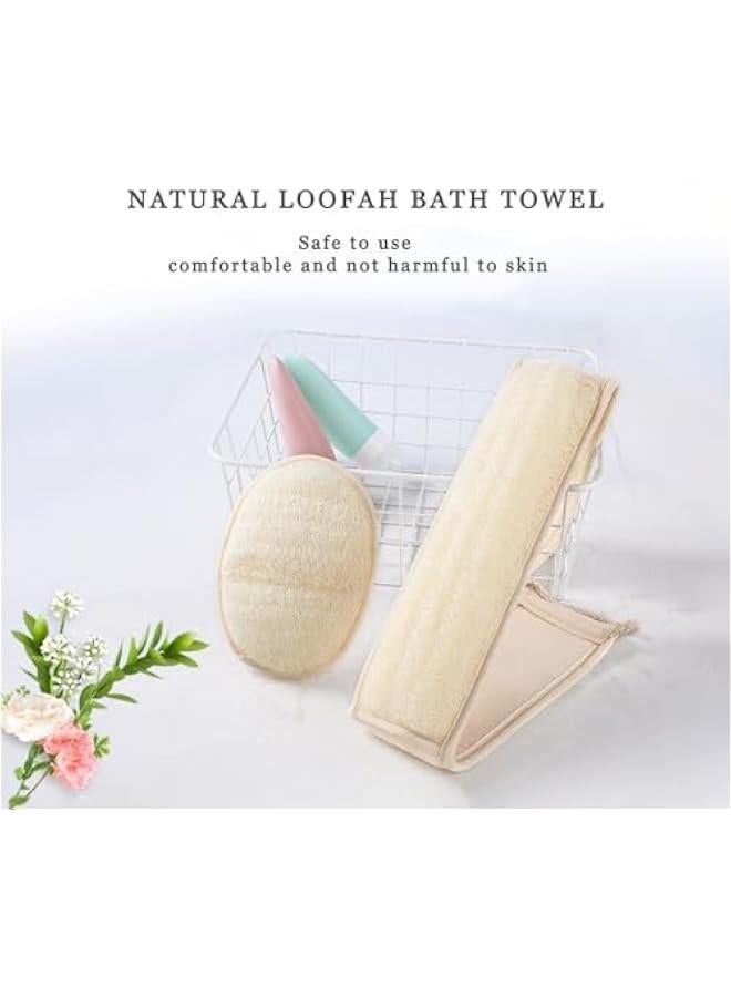 بيوينتي مجموعة ليفة تقشير الظهر الطبيعية من اورفيفولي، وسادات اسفنجية ليفة للجسم، اسفنجة استحمام صديقة للبيئة وقابلة للتحلل البيولوجي، تنظف بعمق وتنشط بشرتك للرجال والنساء - Image 3