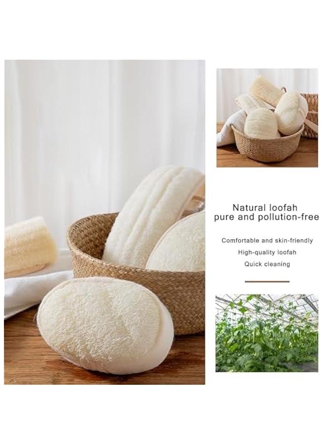 بيوينتي مجموعة ليفة تقشير الظهر الطبيعية من اورفيفولي، وسادات اسفنجية ليفة للجسم، اسفنجة استحمام صديقة للبيئة وقابلة للتحلل البيولوجي، تنظف بعمق وتنشط بشرتك للرجال والنساء - Image 2