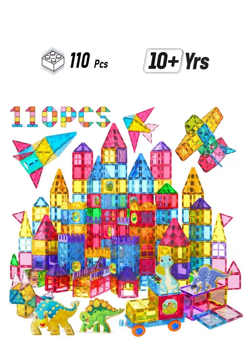 Jasonwell Magnetic Tiles Building Blocks Set For Boys Girls Preschool Educational Magnet Construction Kit Stacking Stem Toys Christmas Birthday Gifts For Kids Toddlers 3 4 5 6 7 8 9 10 + Year Old  - Image 1