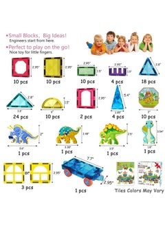 Jasonwell Magnetic Tiles Building Blocks Set For Boys Girls Preschool Educational Magnet Construction Kit Stacking Stem Toys Christmas Birthday Gifts For Kids Toddlers 3 4 5 6 7 8 9 10 + Year Old  - Image 4
