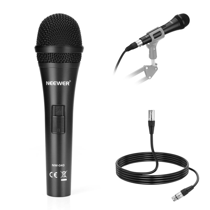 NEEWER NW040 Cardioid Dynamic Microphone with XLR Cable Rigid Metal Housing Unidirectional Pickup Mic for Musical Instruments Voice Public Speech Podcast Singing PC Gaming Streaming Studio Black - Image 2