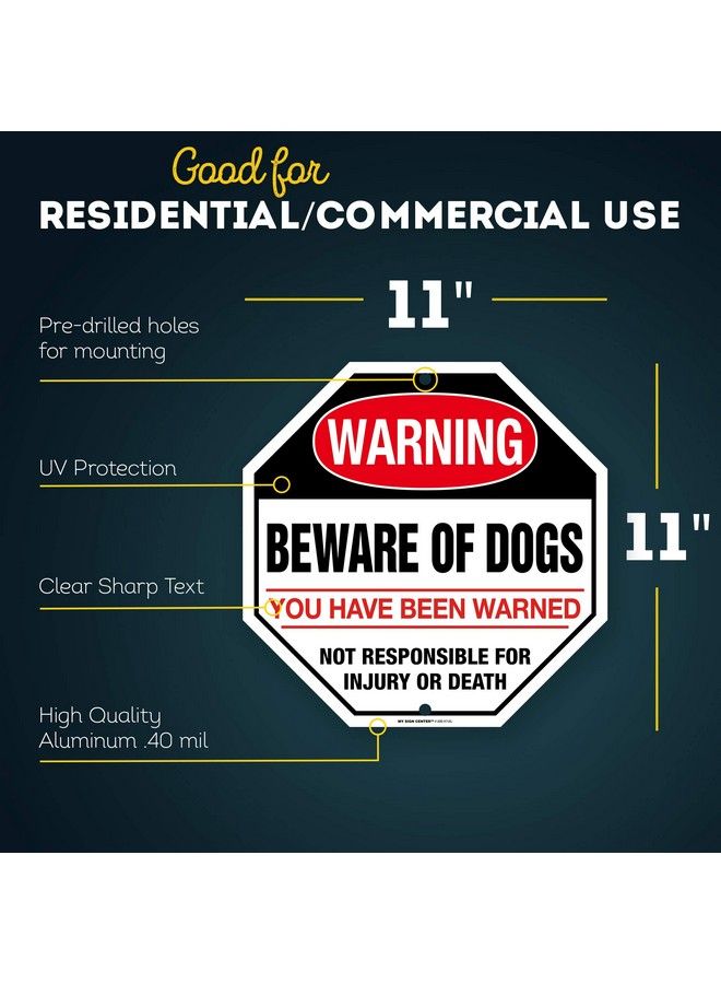 My Sign Center Warning Beware Of Dog You Have Been Warned Not Responsible For Injury Or Death Sign 12" X 12" 0.40 Aluminum Fade Resistance Indoor Outdoor Use Usa Made By My Sign Center  - Image 3