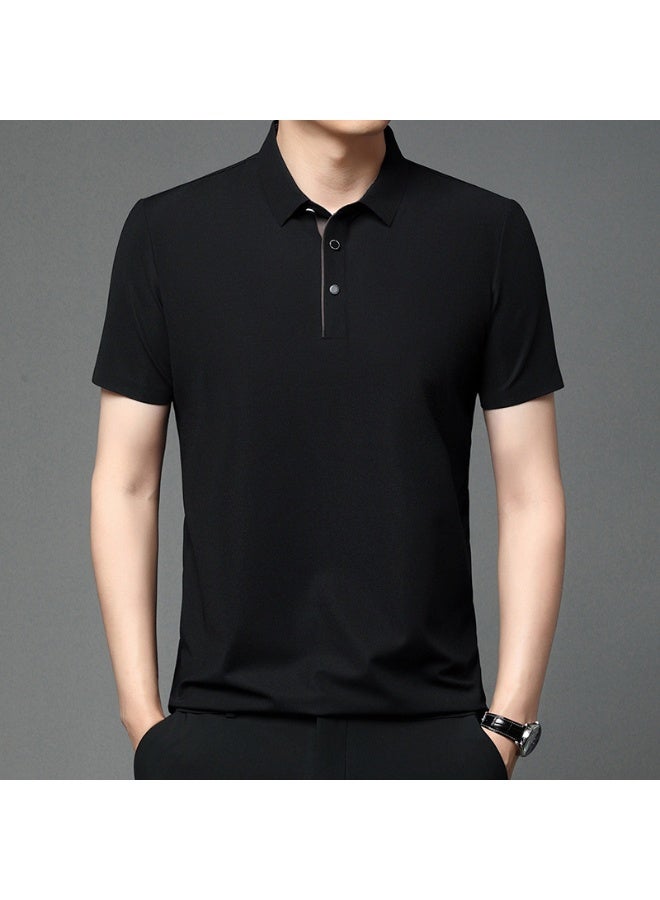 Summer Short Sleeves T-Shirts Men Turn-down Collar Casual Loose T-Shirts Men Polyester Fashion Tops Man  - Image 2