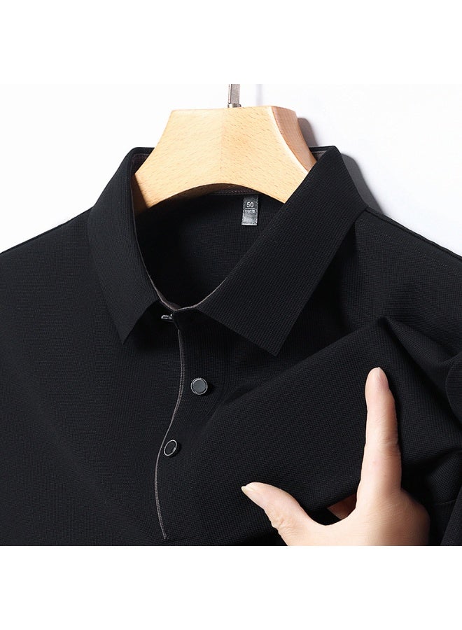 Summer Short Sleeves T-Shirts Men Turn-down Collar Casual Loose T-Shirts Men Polyester Fashion Tops Man  - Image 1