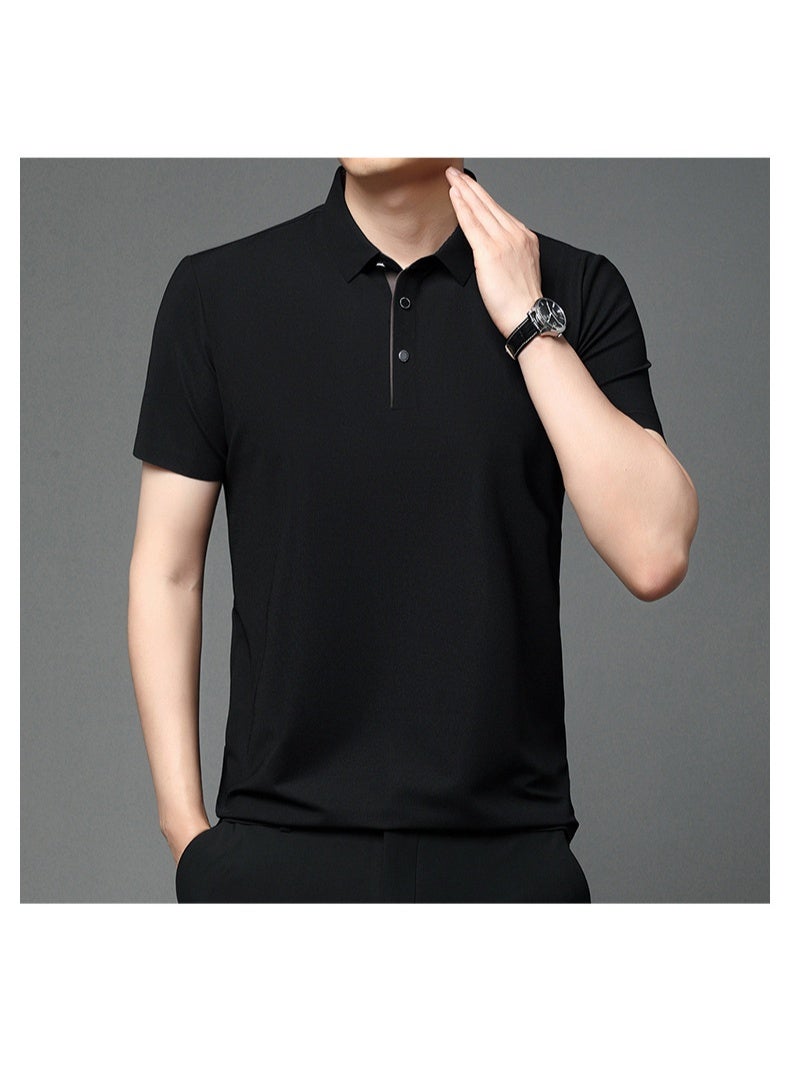 Summer Short Sleeves T-Shirts Men Turn-down Collar Casual Loose T-Shirts Men Polyester Fashion Tops Man  - Image 3