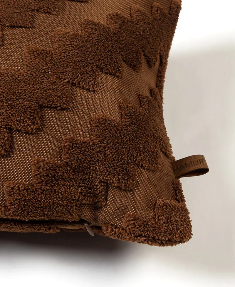 Hamur Dough Bohemian Special Design Punch Punch Pattern Rectangular Decorative Throw Pillow Cover Zigzag Brown