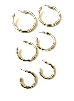 Trio Earrings Silver Semi-circled set of earrings  - Image 1