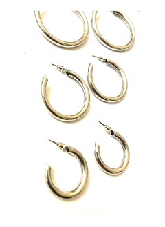 Trio Earrings Silver Semi-circled set of earrings  - Image 2