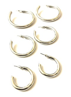 Trio Earrings Silver Semi-circled set of earrings  - Image 3