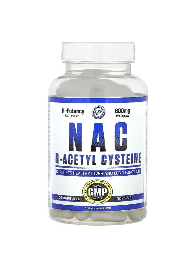 hi tech pharmaceuticals Hi Tech Pharmaceuticals, NAC, 600 mg, 100 Capsules  - Image 1
