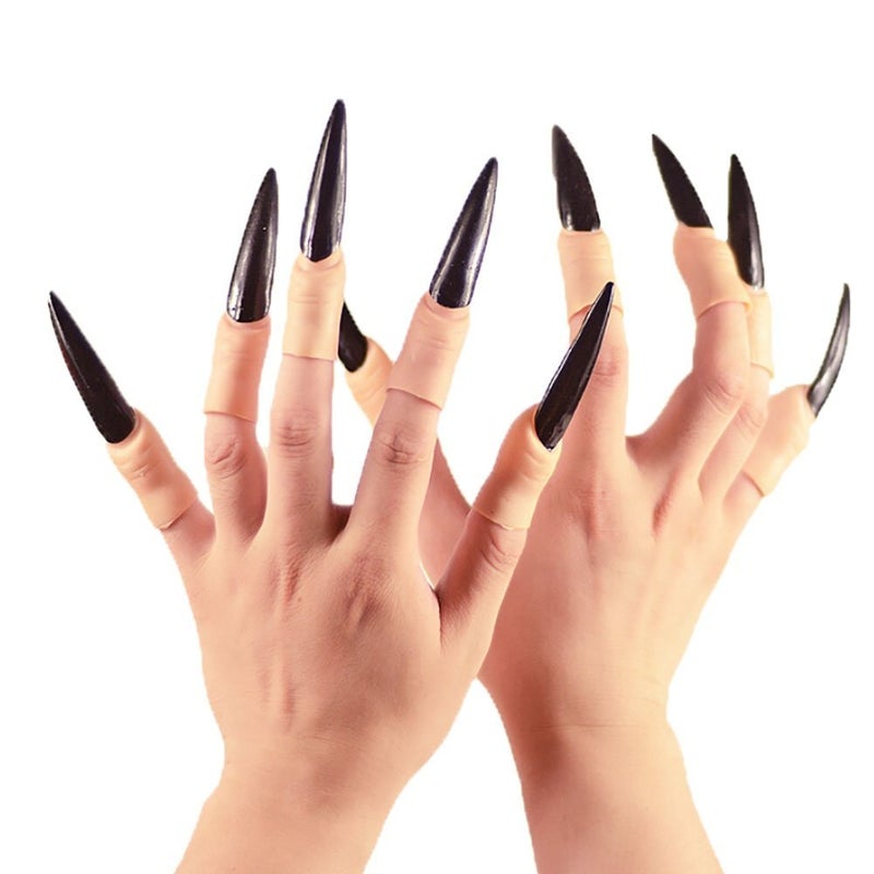 Nail Claws False Nail Arrow Claw Rings Cosplay Nail Finger Tips Party Halloween Prop Talon Claw Paw Finger Fingertip Arrow Claw Rings Finger Claw Witch Claws Armor finger Gothic Vampire Nails 10PCS