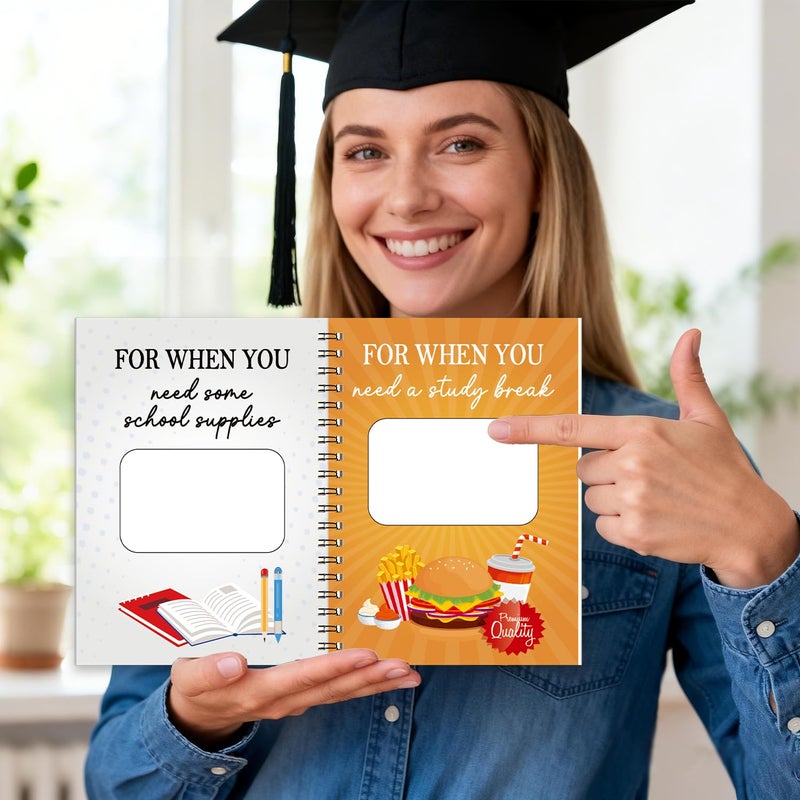 Fprl Graduation Gift Card Book 7 x 5 Inch 20 Pages Gift Card Booklet Congrats Grad Organizer Greeting Card College Survival Album Keeper for Graduation Senior Gifts(Black) - Image 5