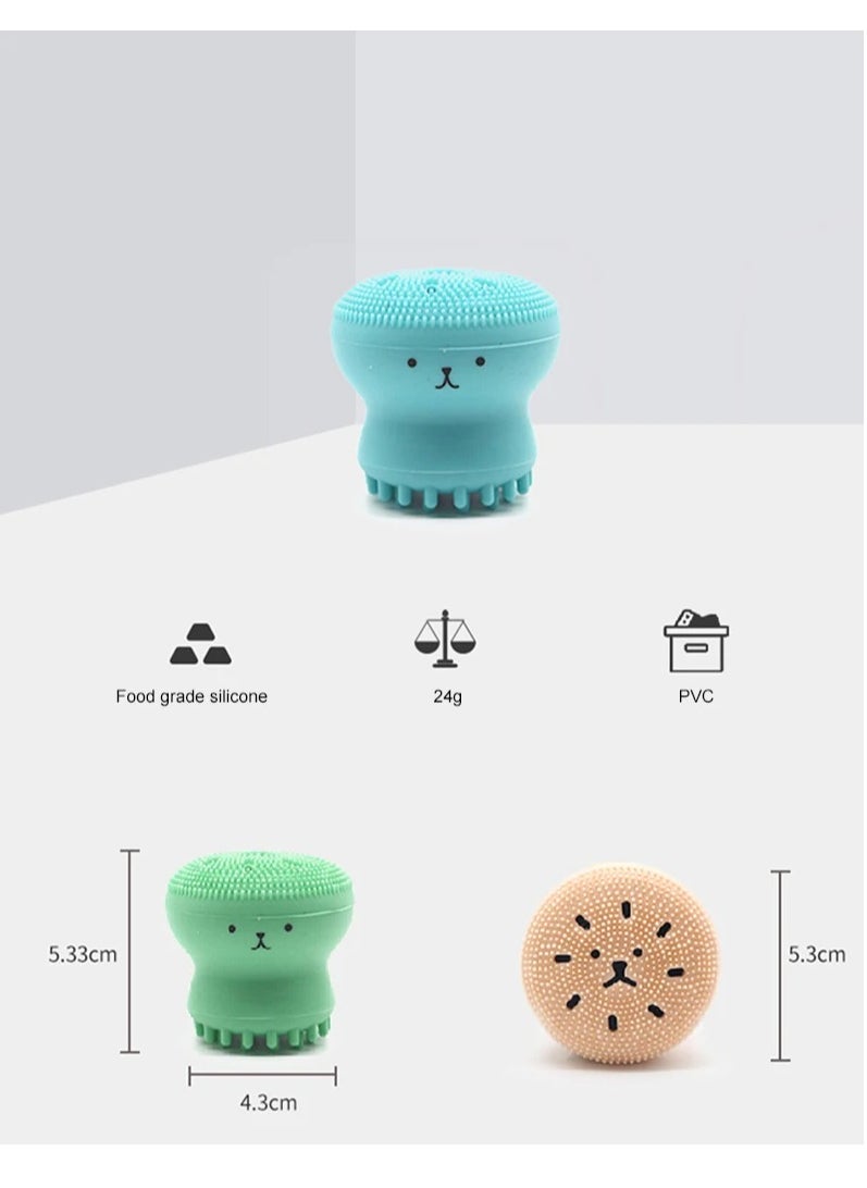 Prime by javaudan Face Scrubber Cleansing Brush Face Exfoliator Brush Octopus Shape Facial Cleansing Brush, Small Silicone Facial Cleanser Exfoliating Scrubber Face Washing Brush Deep Pore Cleaning for Skin Care  - Image 2