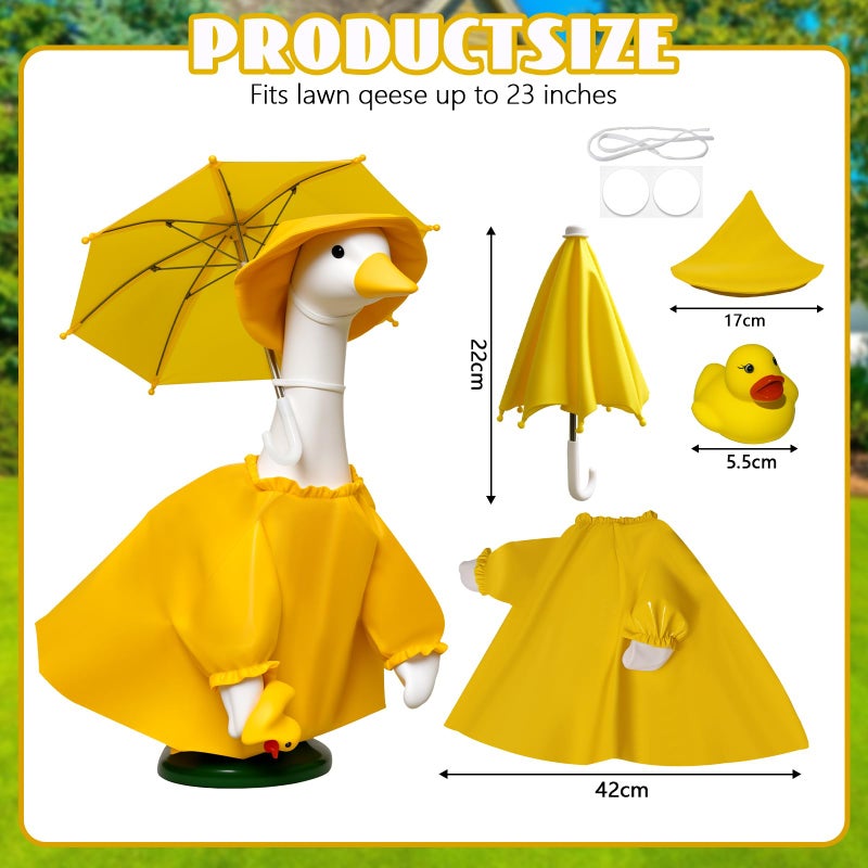 JOYANDRO Porches Goose Raincoat Garden Decor, Porches Goose Outfit Dress up for 23 inches Goose Statue - Outdoor Statue Outfit Dress Up & Clothing for Patio Yard Decoration and Patio - Image 3