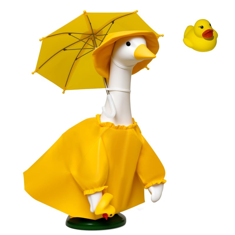 JOYANDRO Porches Goose Raincoat Garden Decor, Porches Goose Outfit Dress up for 23 inches Goose Statue - Outdoor Statue Outfit Dress Up & Clothing for Patio Yard Decoration and Patio - Image 1