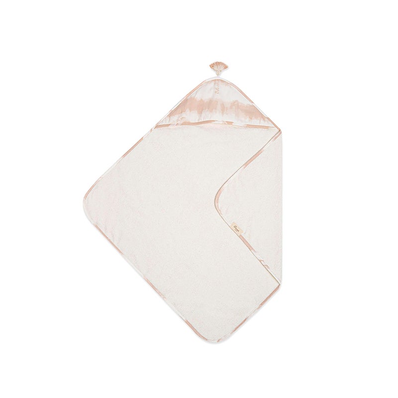 Crane Baby Hooded Towel - 100% Cotton & Terry Cloth, Pink Tie-Dye, 30" x 30", Hooded Baby Beach & Bath Towel - Image 1