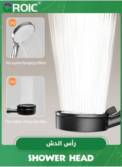 GROIC Shower Head With Handheld- High Pressure Shower Heads 5 Functions Built Handheld Turbo Fan Shower Hydro Jet Shower Head Kit Detachable Shower Head With Hose and Holder,Handheld Shower(BLACK)  - Image 5