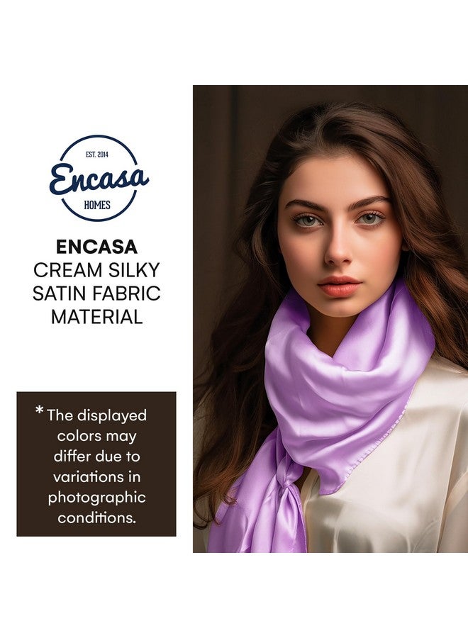 Encasa XO Encasa XO Solid Lilac Silky Satin Fabric Material By Meter | 110 Cm Width, Silk & Shiny Fabrics | Fabric For Scrunchies, Dress, Pillowcases, Pajamas, Evening Dress, Diy | (1 Meter)  - Image 3