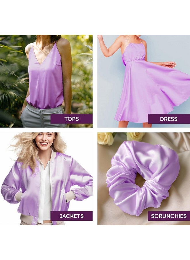 Encasa XO Encasa XO Solid Lilac Silky Satin Fabric Material By Meter | 110 Cm Width, Silk & Shiny Fabrics | Fabric For Scrunchies, Dress, Pillowcases, Pajamas, Evening Dress, Diy | (1 Meter)  - Image 4