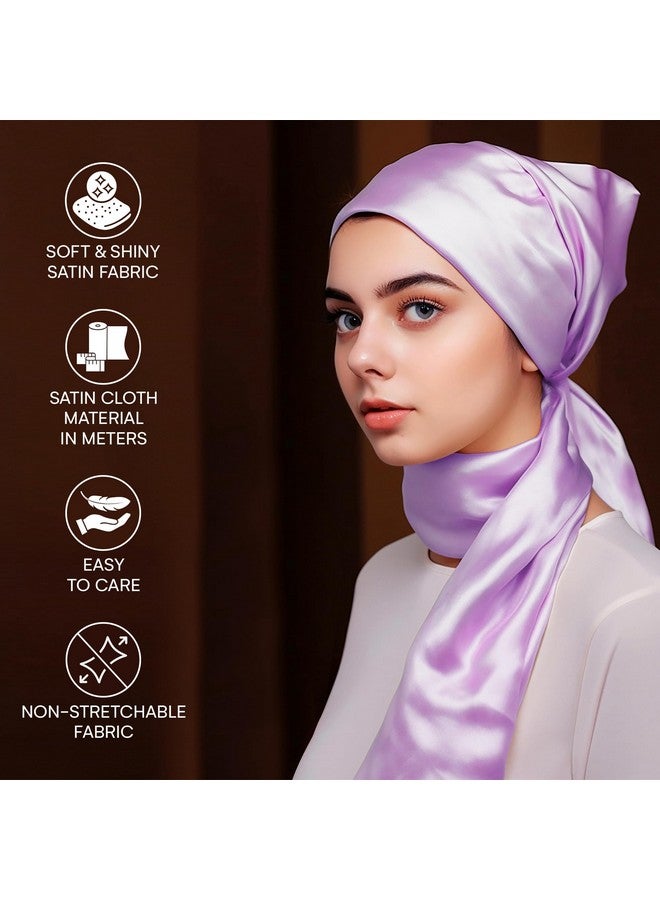 Encasa XO Encasa XO Solid Lilac Silky Satin Fabric Material By Meter | 110 Cm Width, Silk & Shiny Fabrics | Fabric For Scrunchies, Dress, Pillowcases, Pajamas, Evening Dress, Diy | (1 Meter)  - Image 2