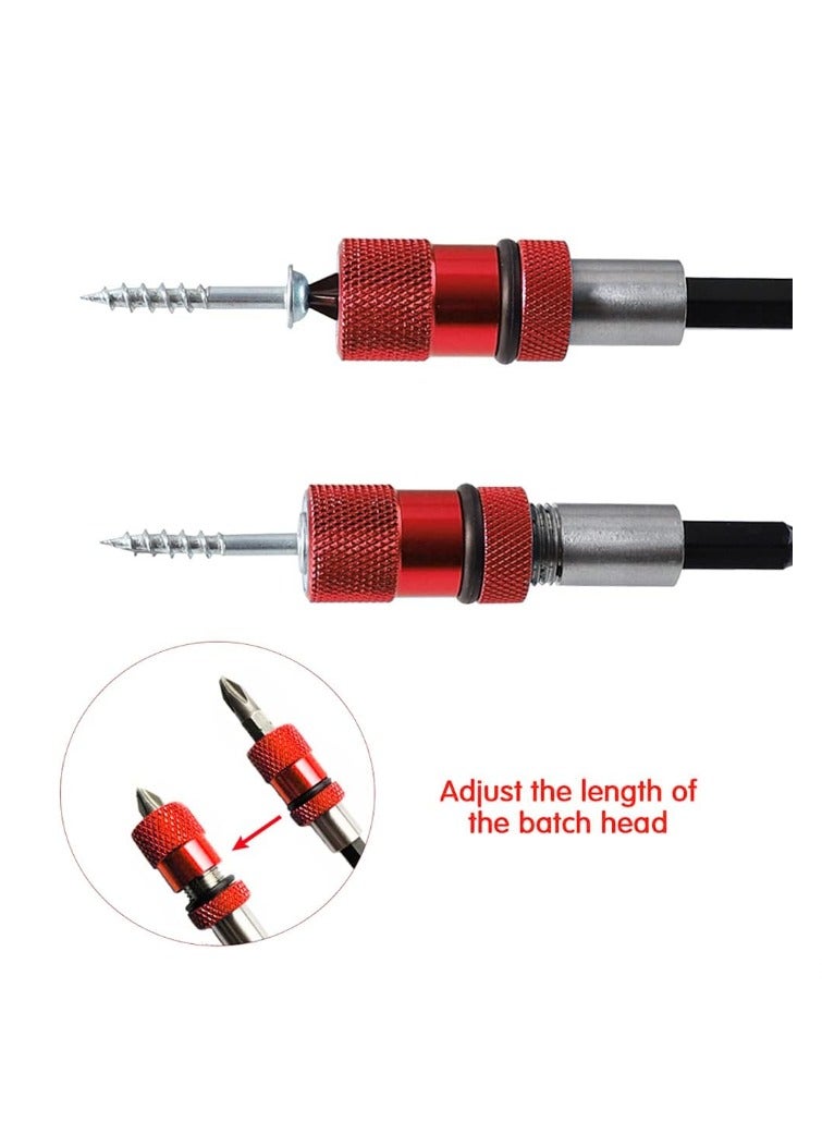Yakumuz 2pcs Adjustable Screw Depth Screwdriver Bit Holder Yakumuz Magnetic Steel Screwdriver Drywall Bit 1/4 Inch Hex Shank with S2 Phillips 2 Screw Driver Bits - Image 2