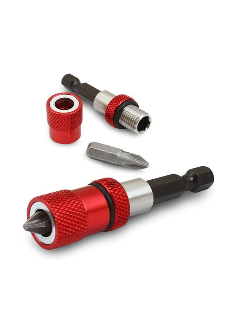 Yakumuz 2pcs Adjustable Screw Depth Screwdriver Bit Holder Yakumuz Magnetic Steel Screwdriver Drywall Bit 1/4 Inch Hex Shank with S2 Phillips 2 Screw Driver Bits - Image 3