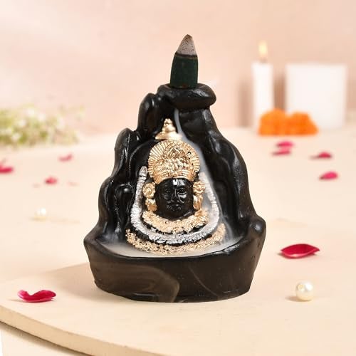 Craftam Khatu Shyam Ji Backflow Incense Holder Decorative Showpiece with 20 Backflow Cones - Image 1