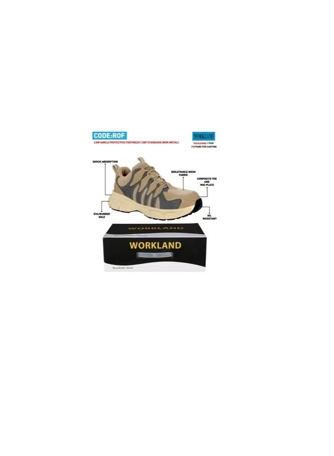 Vaultex Workland Non-Metal SBP Safety Shoes for Men |Low Ankle Protective And Anti-Slip Footwear - ROF - Image 3