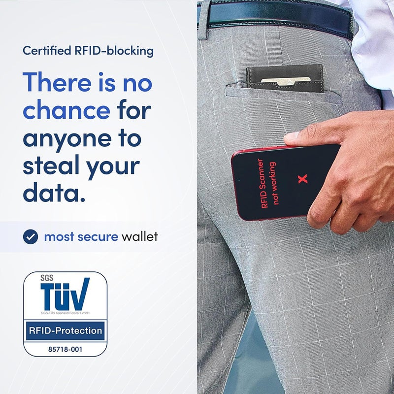 TRAVANDO Mens Wallet with Money Clip AUSTIN RFID Blocking Bifold Credit Card Holder for Men with Gift Box - Image 4