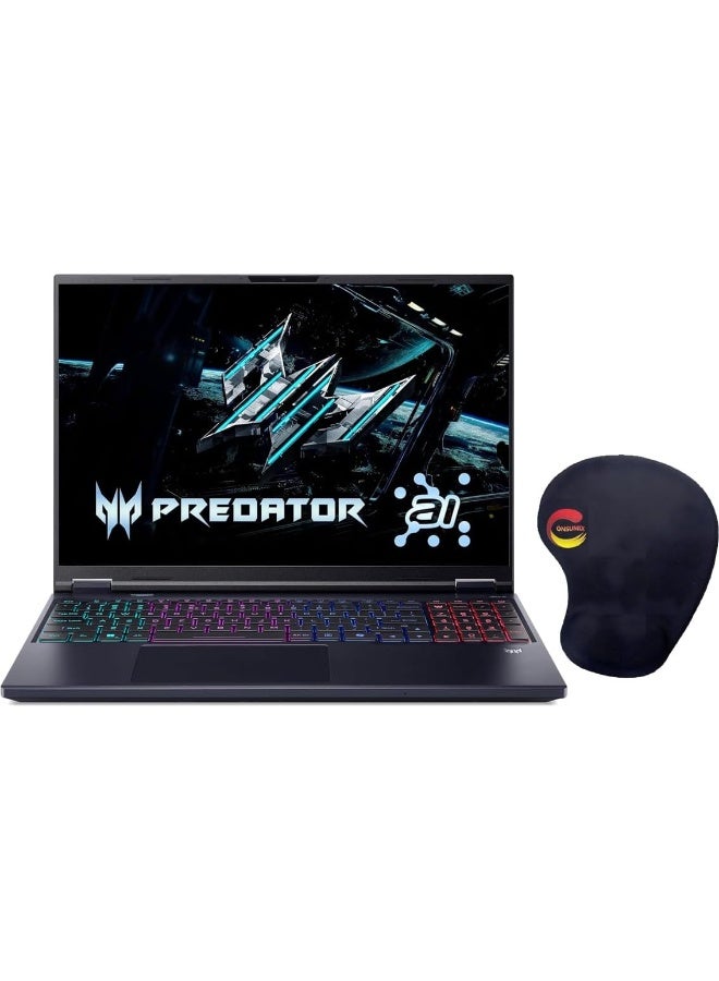 أيسر (نسخة مطورة) لابتوب الألعاب Predator Helios Neo 16 بشاشة WQXGA مقاس 16 بوصة، مع معالج Core Ultra 9 275HX/32 جيجابايت RAM/1 تيرابايت SSD/بطاقة رسومات NVIDIA GeForce RTX 5070 Ti/نظام Windows 11 مع (وسادة ماوس Consumix) باللون الرمادي العميق الإنجليزي - Image 1