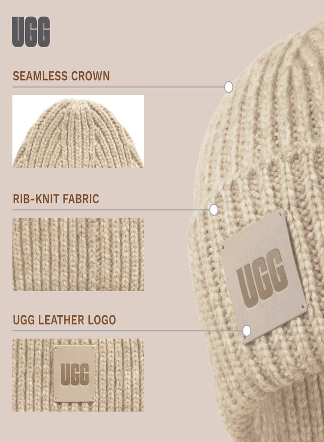 UGG Womens Chunky Rib Beanie Cream One-Size - Image 5