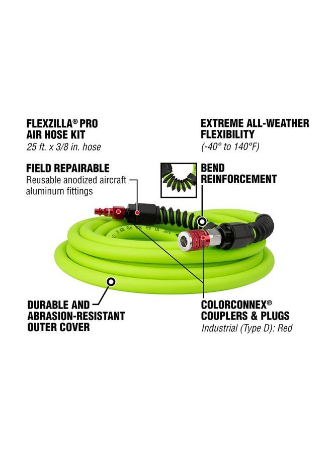 Flexzilla Pro Air Hose with ColorConnex Industrial Type D Coupler and Plug - Image 3