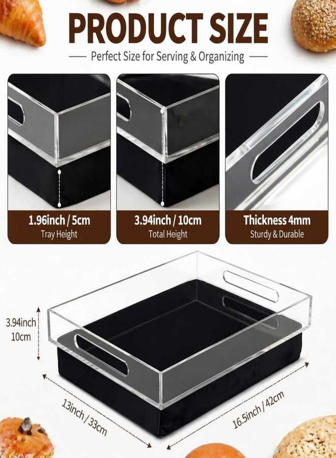 LemonRoad Acrylic Lap Tray for Bed or Couch - 16.5″ x 13″ Portable Tray with Detachable Cushions, Non-Slip Surface for Eating, Reading, or Laptop Use - Comfortable BedTray with Soft Pillow - Image 2