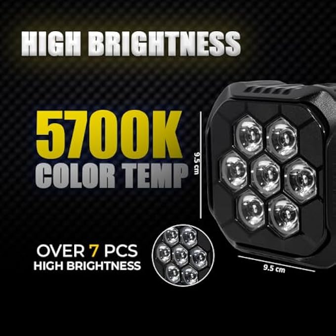 توبيز تم إطلاق 4 مصابيح عمل LED جديدة بقوة 45 وات ومصباح أمامي مساعد صغير ومصباح قيادة وموزع تأثيرات للشاحنات والدراجات النارية مكون من قطعتين - Image 4