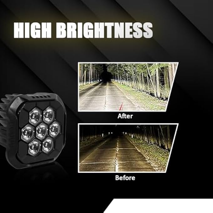 توبيز تم إطلاق 4 مصابيح عمل LED جديدة بقوة 45 وات ومصباح أمامي مساعد صغير ومصباح قيادة وموزع تأثيرات للشاحنات والدراجات النارية مكون من قطعتين - Image 3