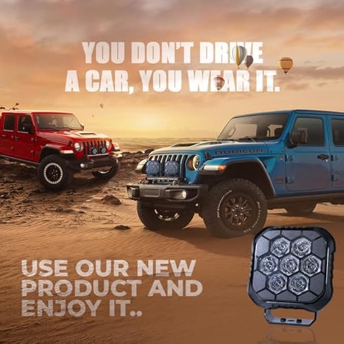 توبيز تم إطلاق 4 مصابيح عمل LED جديدة بقوة 45 وات ومصباح أمامي مساعد صغير ومصباح قيادة وموزع تأثيرات للشاحنات والدراجات النارية مكون من قطعتين - Image 5