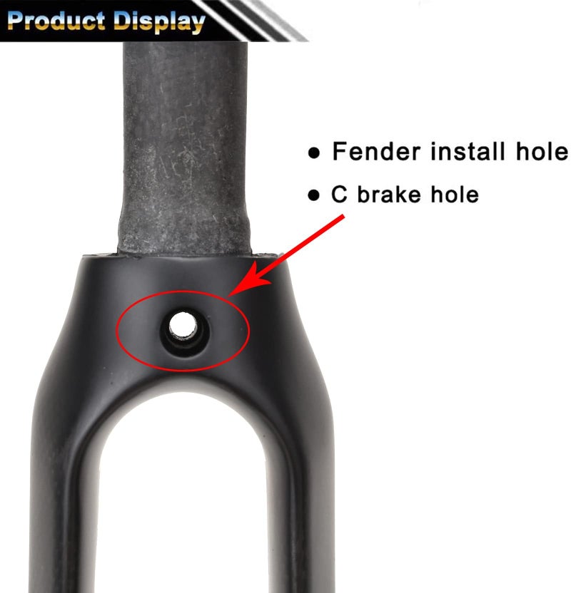 BUCKLOS 28.6mm 700C Full Carbon Fiber Road Bike Rigid Fork, C-Type Clamp Brake, 1-1/8 Threadless Straight Tube Superlight 3K T800 Bicycle Front Fork - Image 4