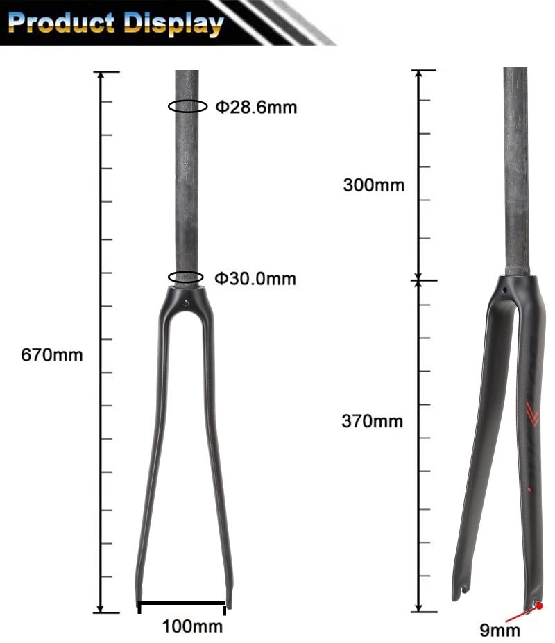 BUCKLOS 28.6mm 700C Full Carbon Fiber Road Bike Rigid Fork, C-Type Clamp Brake, 1-1/8 Threadless Straight Tube Superlight 3K T800 Bicycle Front Fork - Image 2