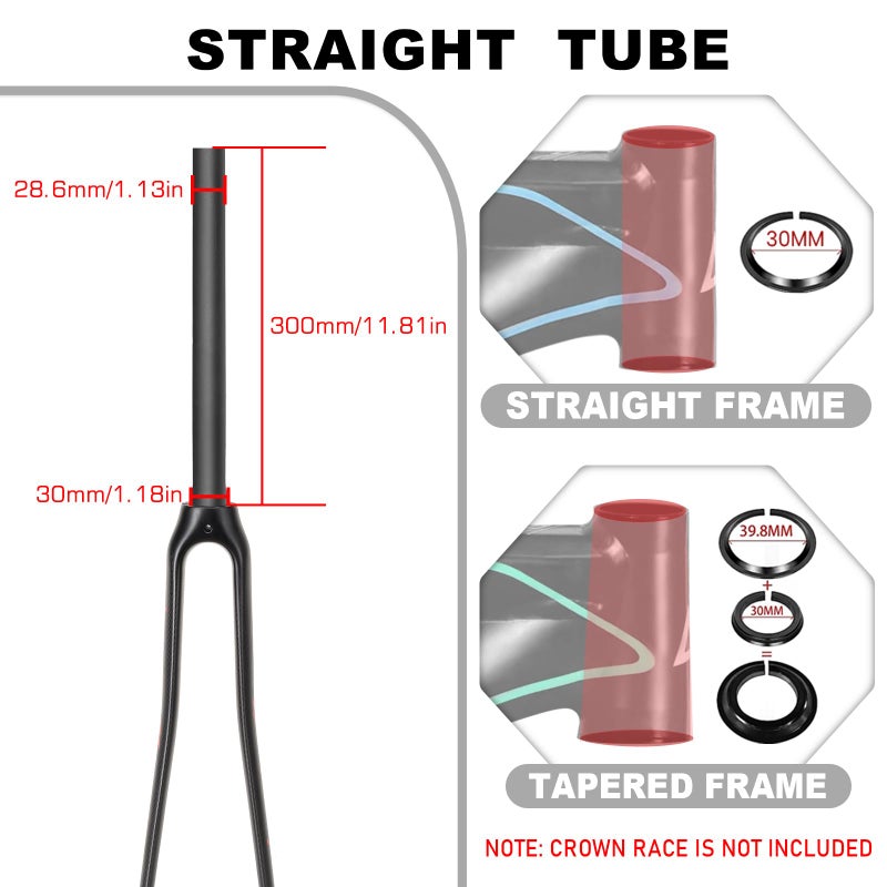 BUCKLOS 28.6mm 700C Full Carbon Fiber Road Bike Rigid Fork, C-Type Clamp Brake, 1-1/8 Threadless Straight Tube Superlight 3K T800 Bicycle Front Fork - Image 5