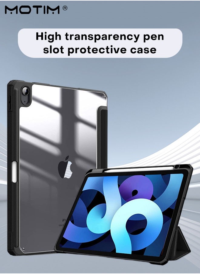 Case for iPad 10th Generation 10.9 Inch 2022 Slim Light ipad Cover with Pencil Holder Tri-Fold Design With Multi-Angle Stand Function Protective Shockproof Cover, Auto Wake/Sleep