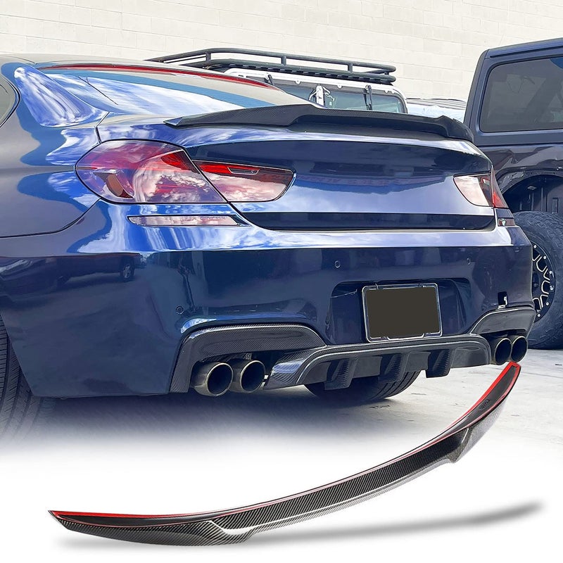MCARCAR KIT Carbon Fiber Trunk Spoiler for BMW 6 Series F06 F13 640i 650i M Sport M6 Gran Coupe 2Door Sedan 4Door 20122018 Rear Boot Lid Highkick Spoiler Wing Lip